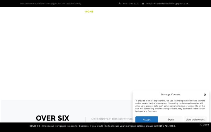 Screenshot ta' endeavourmortgages.co.uk