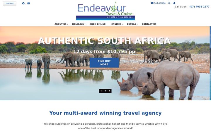 Screenshot ta' endeavourtravel.com.au