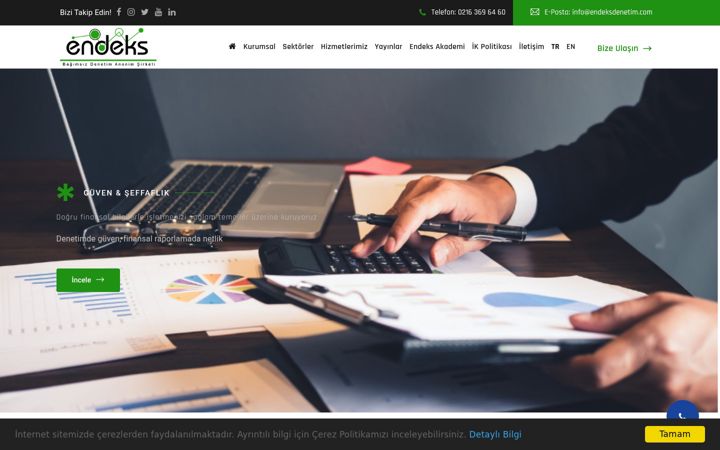 Screenshot of endeksdenetim.com