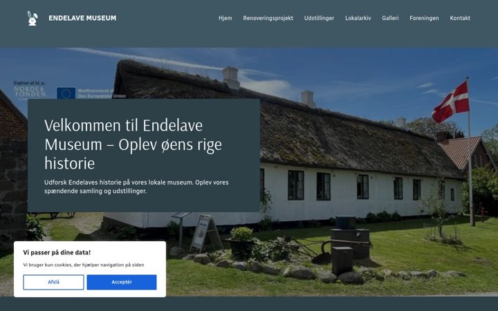 Screenshot stránky endelave-museum.dk