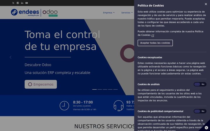 Screenshot of endeos.com