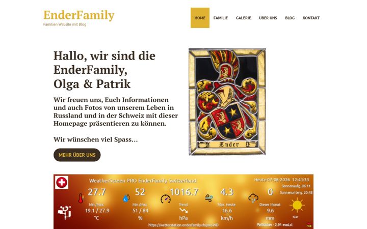 Screenshot von enderfamily.ch