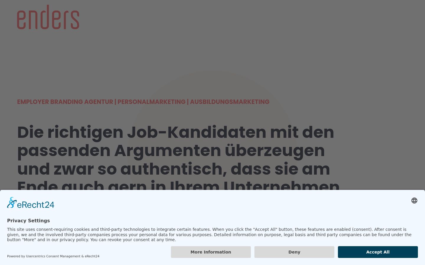 Screenshot of the consent banner shown before any interaction