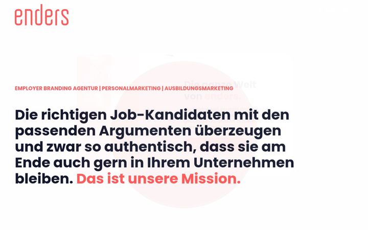 Ekrānuzņēmums no enders-personalmarketing.de