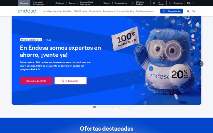 Screenshot of endesa.com
