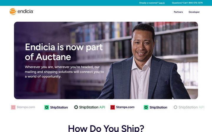 Screenshot of endicia.com
