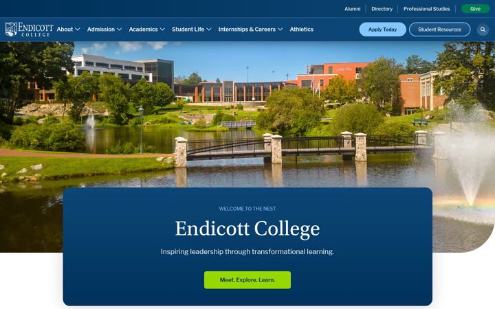 Screenshot of endicott.edu