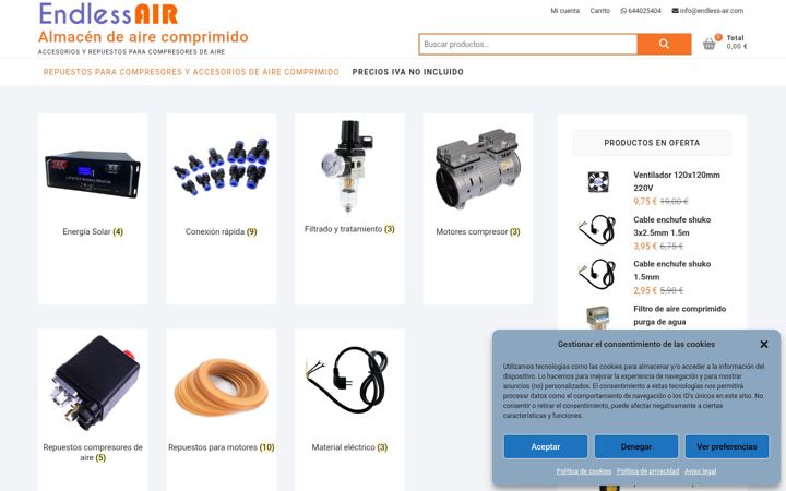 Screenshot of endless-air.com