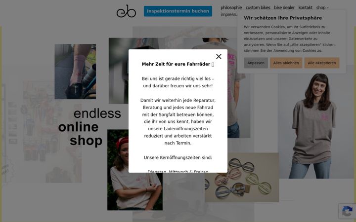 Screenshot of endless-bikes.de