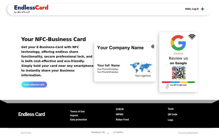 Screenshot of endless-card.com