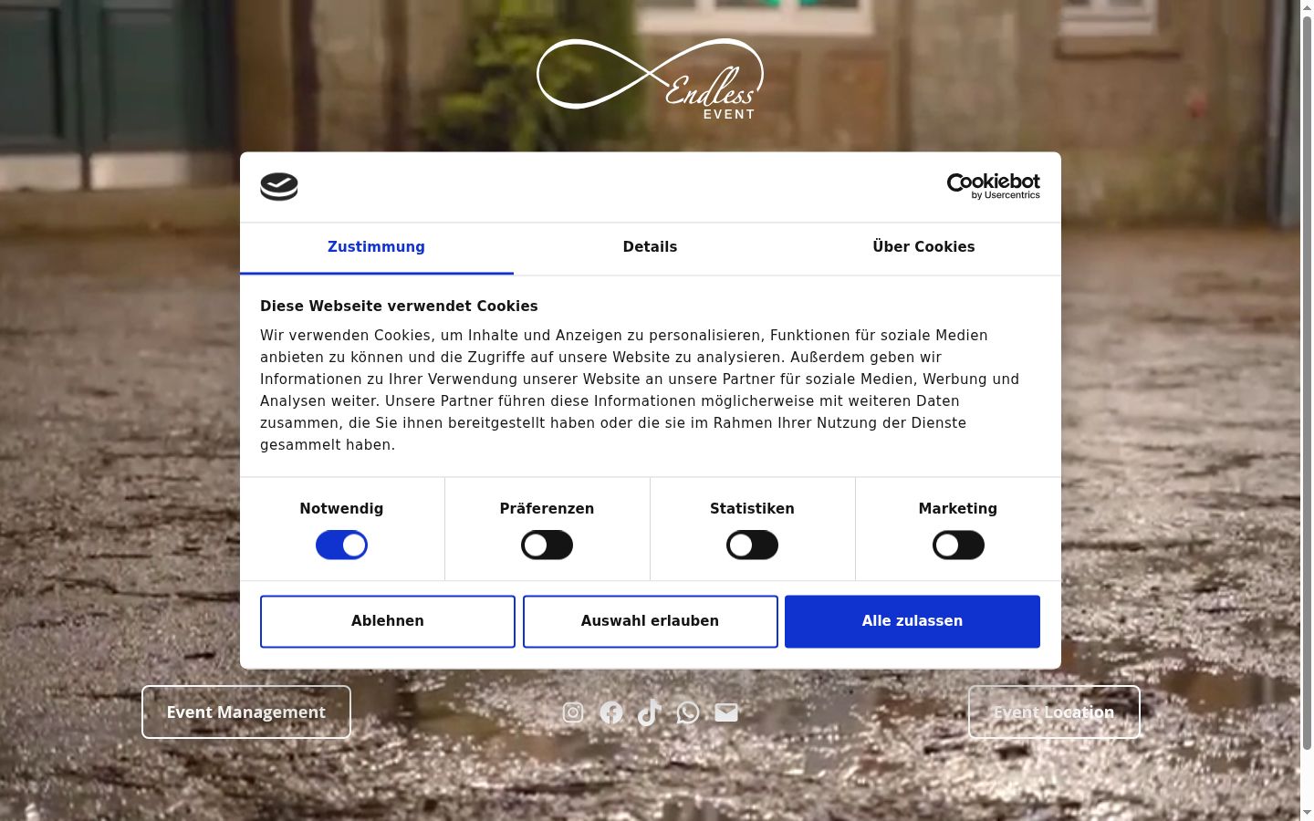Capture d'écran de la bannière de consentement affichée avant toute interaction