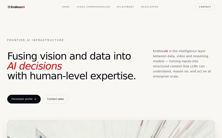Screenshot of endlessai.com