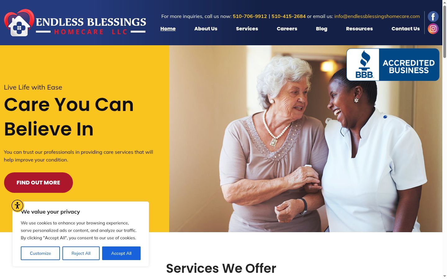 Screenshot of the consent banner shown before any interaction