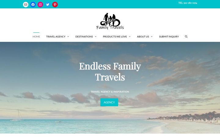 Screenshot of endlessfamilytravels.com