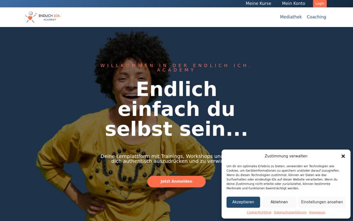 Screenshot of endlich-ich.academy