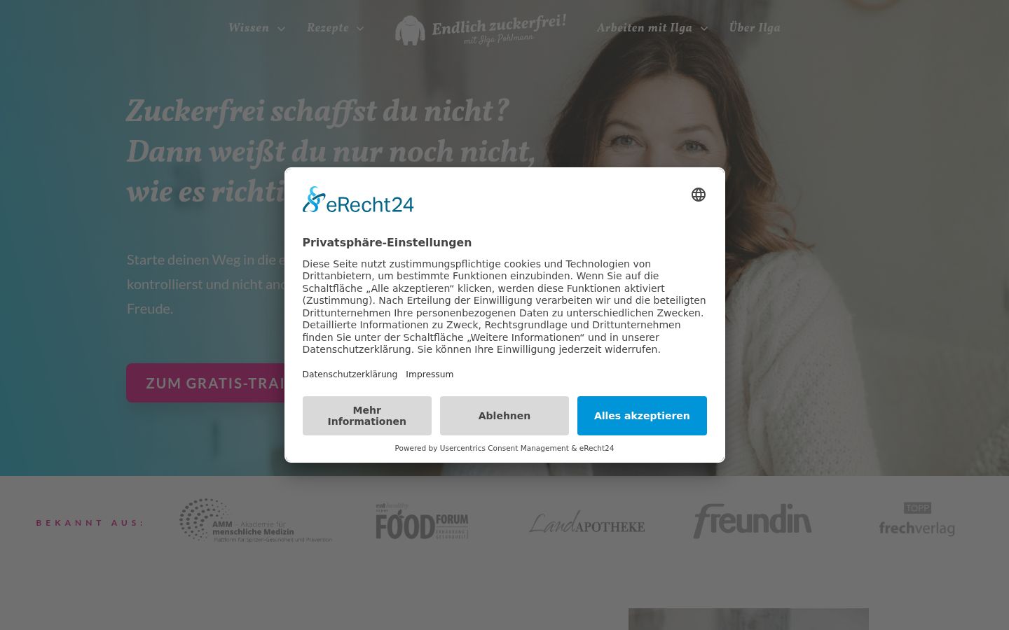 Ekrānuzņēmums ar piekrišanas baneri, kas tika rādīts pirms jebkādas mijiedarbības