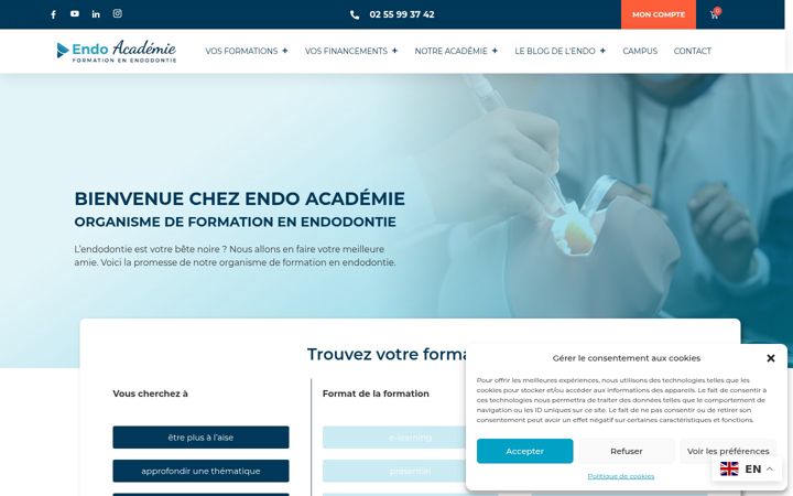 Snímek obrazovky endo-academie.fr