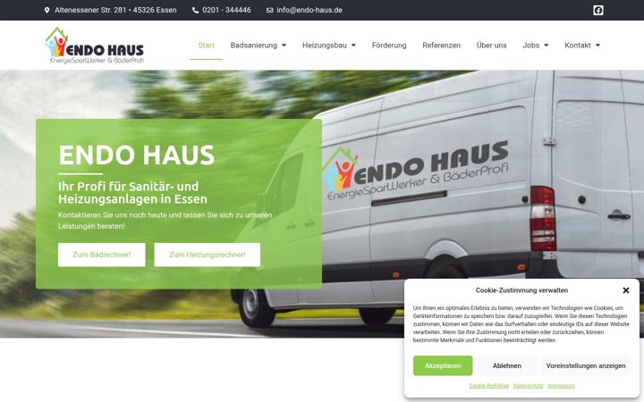 Snimka zaslona za endo-haus.de