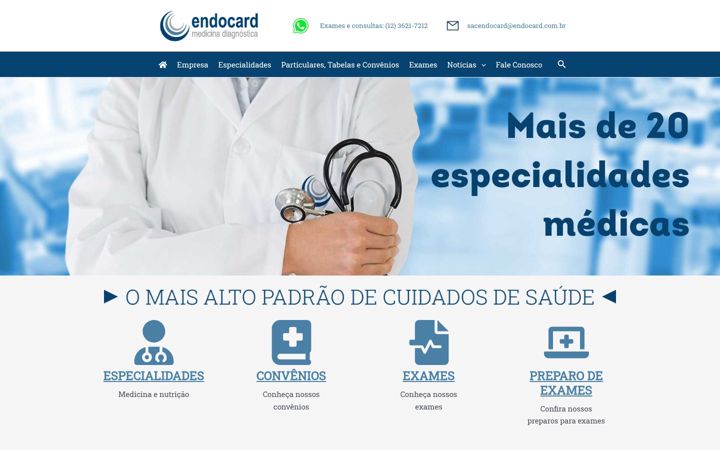 Captura de pantalla de endocard.com.br