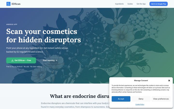 Screenshot of endocrine-disruptors.com