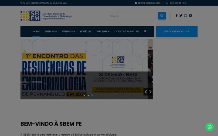 Captura de pantalla de endocrinologiape.com.br