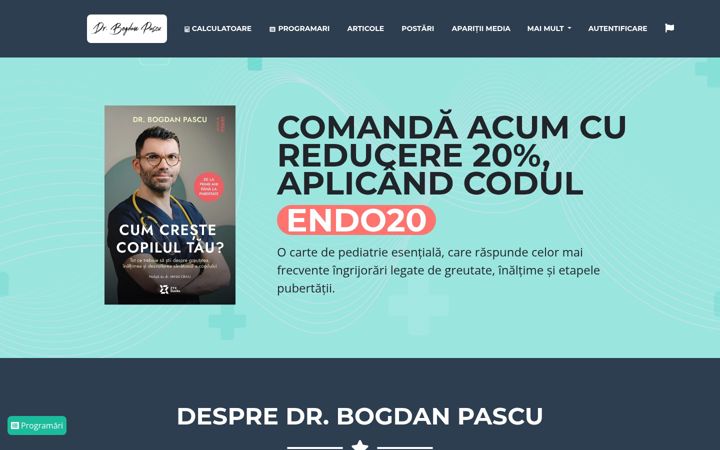 Kuvakaappaus sivustosta endocrinologiepediatrica.ro