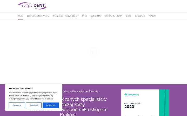 Ekrānuzņēmums no endodoncja.krakow.pl