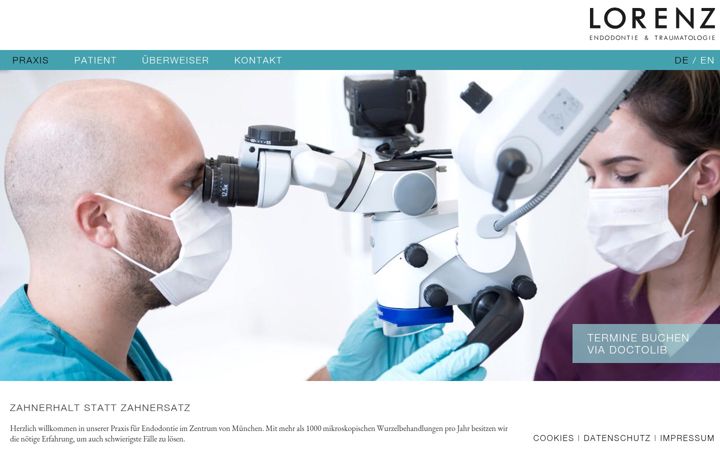 Snimka zaslona za endodontics-munich.de