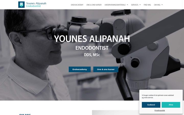 Skärmbild av endodontist.dk
