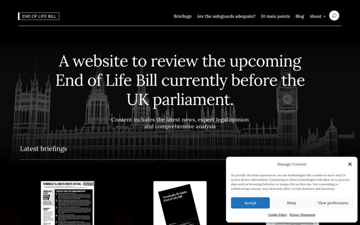 Screenshot ta' endoflifebill.co.uk