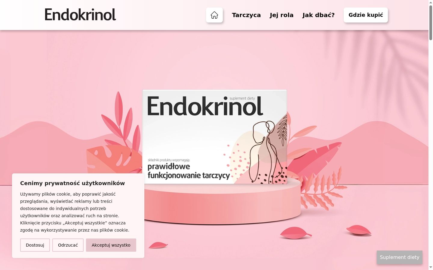 Zrzut ekranu banera zgody wyświetlanego przed jakąkolwiek interakcją