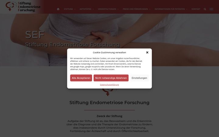 Screenshot του endometriose-sef.de