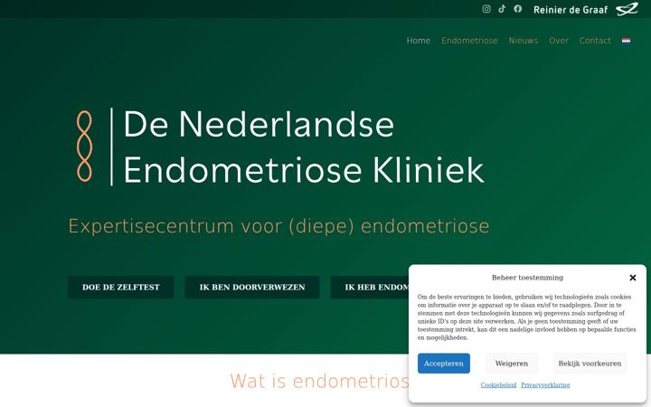 Snímek obrazovky endometriosekliniek.nl