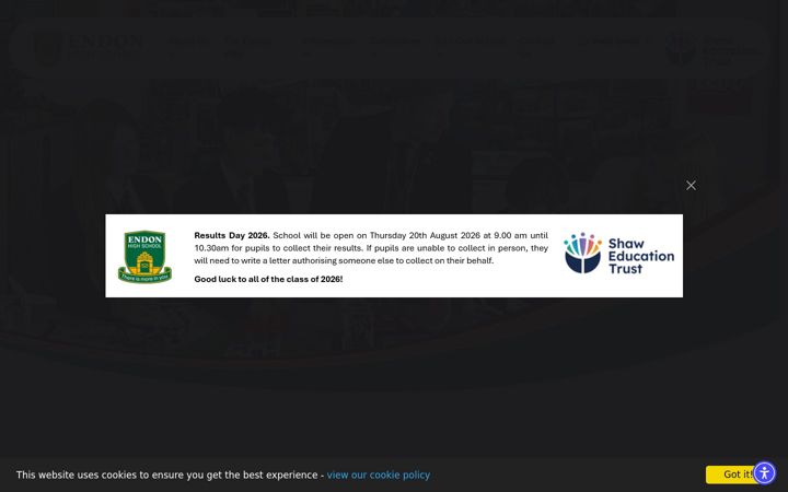 Screenshot ta' endonhighschool.org.uk