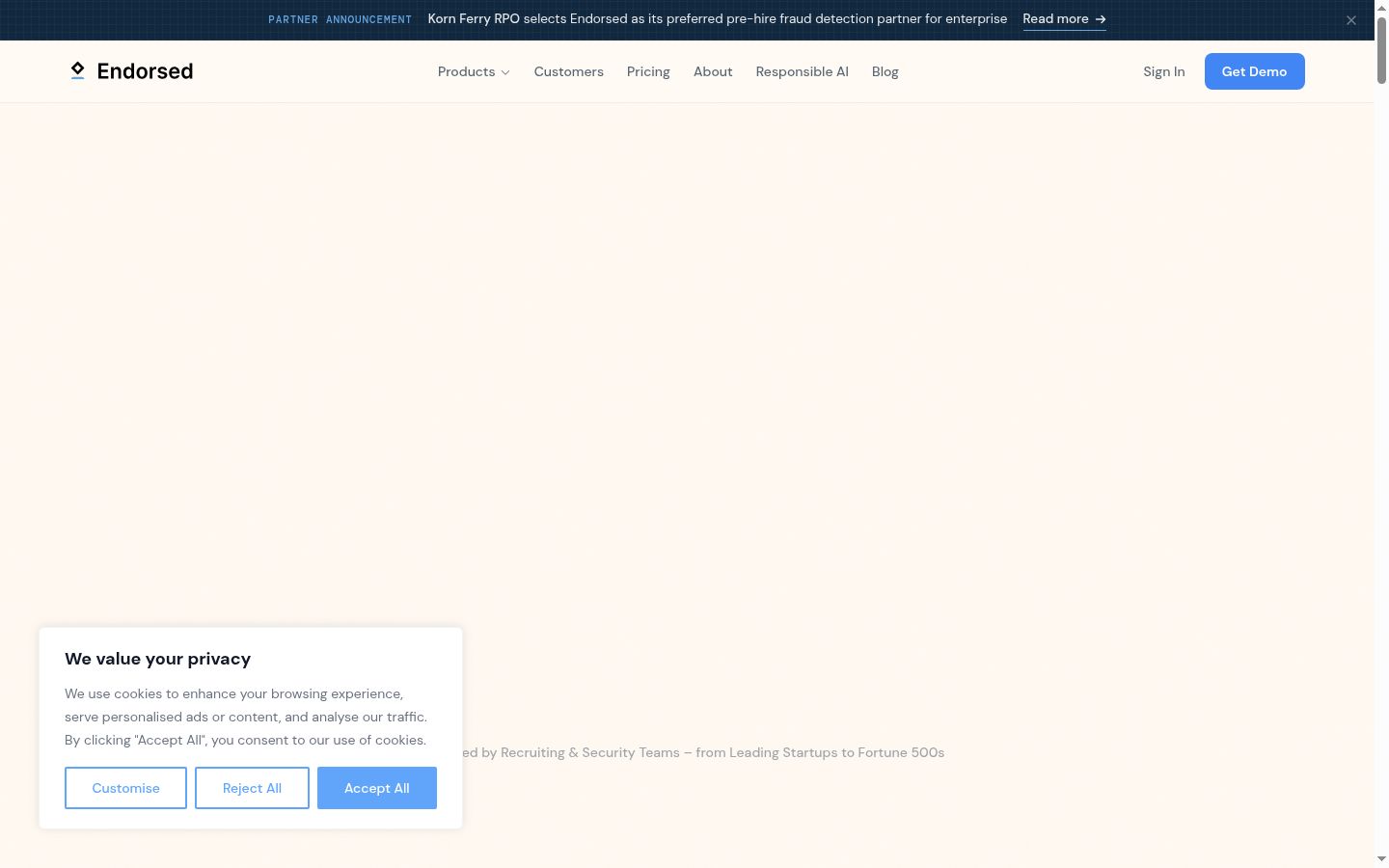 Screenshot tal-banner tal-kunsens muri qabel kwalunkwe interazzjoni
