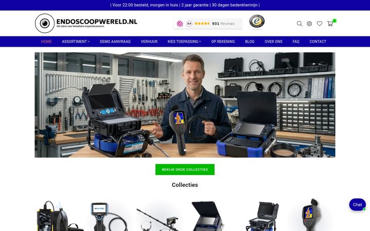 Snímek obrazovky endoscoopwereld.nl