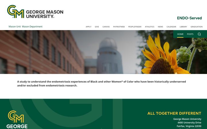 Screenshot of endoserved.gmu.edu