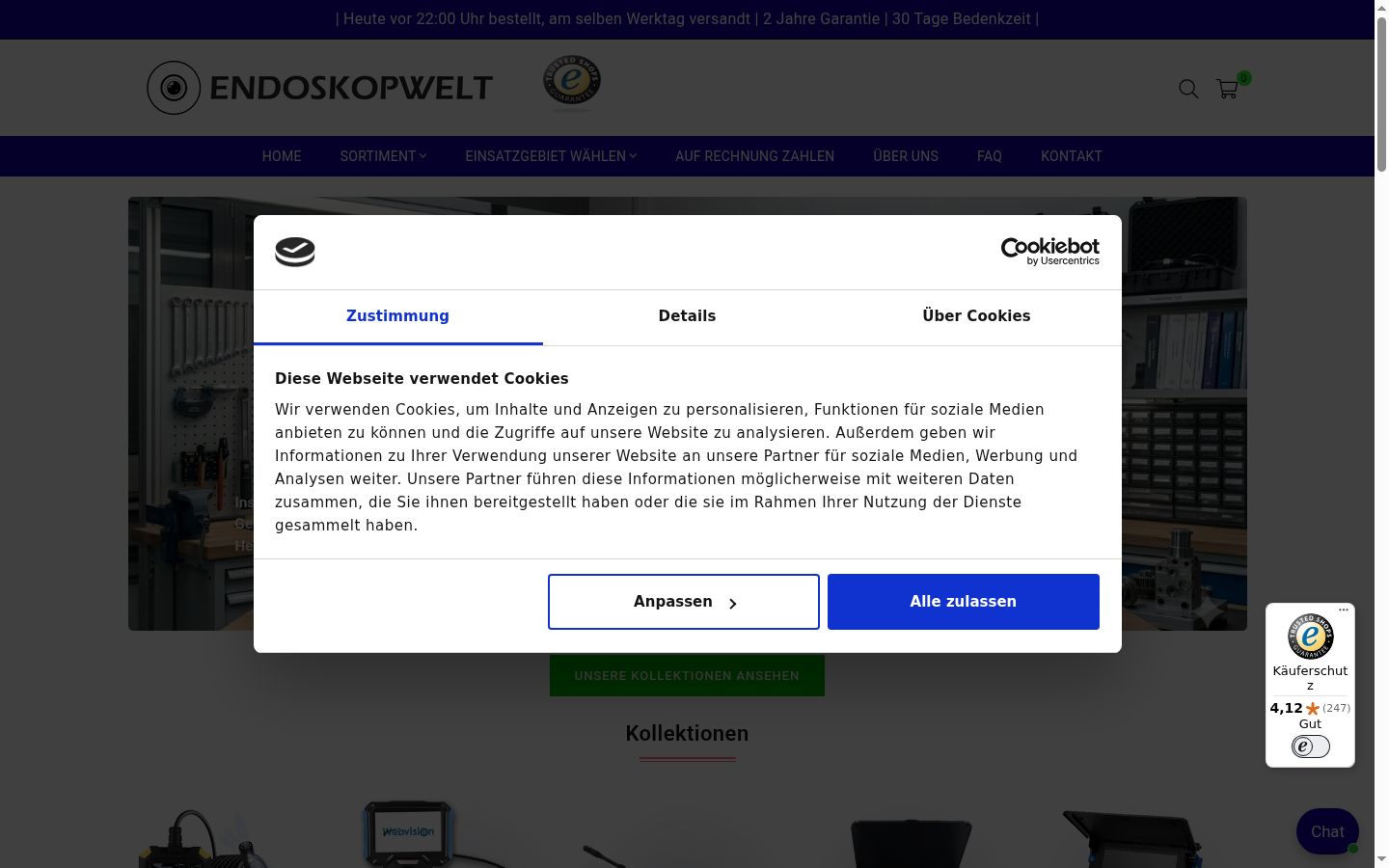 Screenshot of the consent banner shown before any interaction