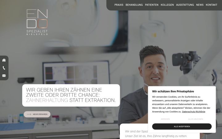 Captura de ecrã de endospezialist-bielefeld.de