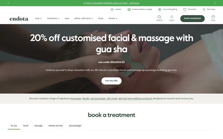 Screenshot of endotaspa.com.au