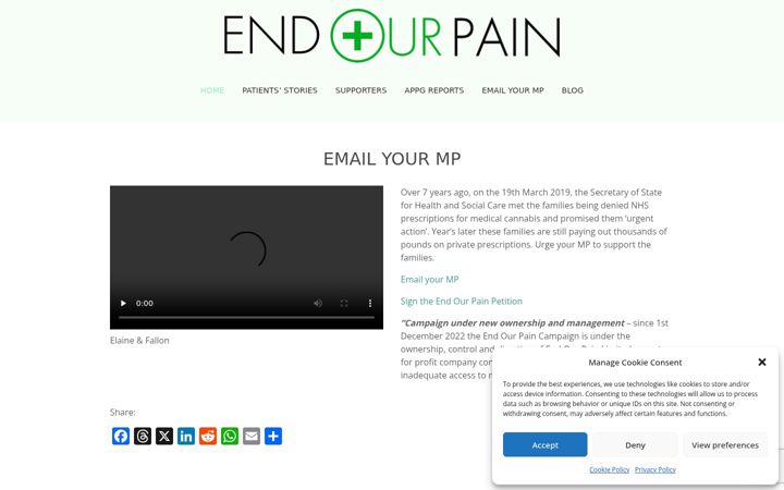 Captura de ecrã de endourpain.org