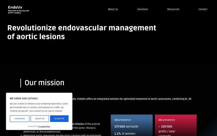 Screenshot of endovx.com