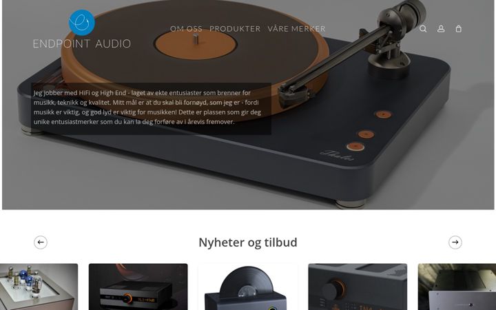 Screenshot van endpointaudio.no