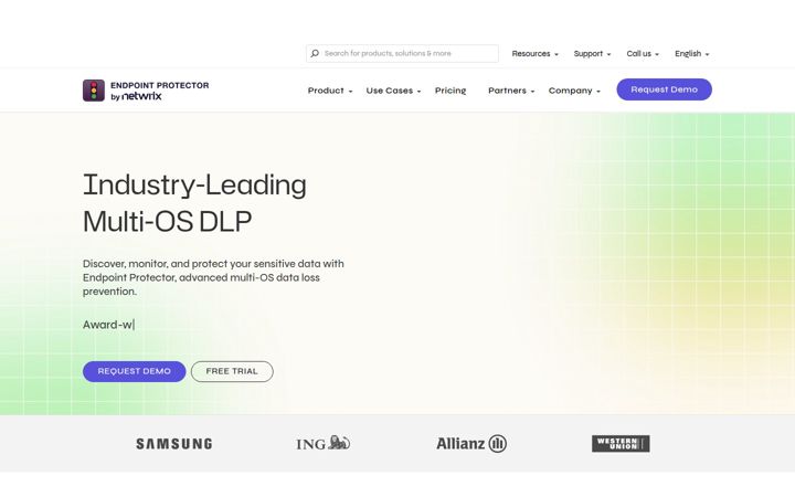 Screenshot of endpointprotector.com