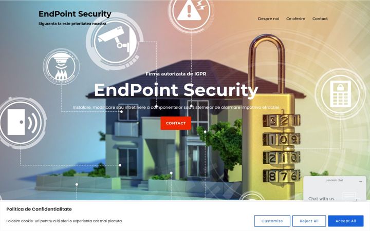 Kuvakaappaus sivustosta endpointsecurity.ro