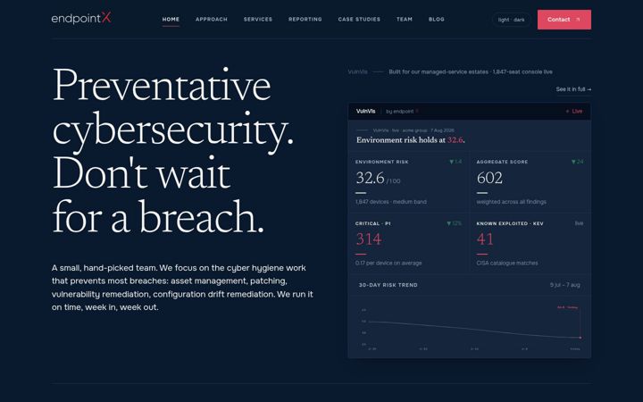 Screenshot of endpointx.com