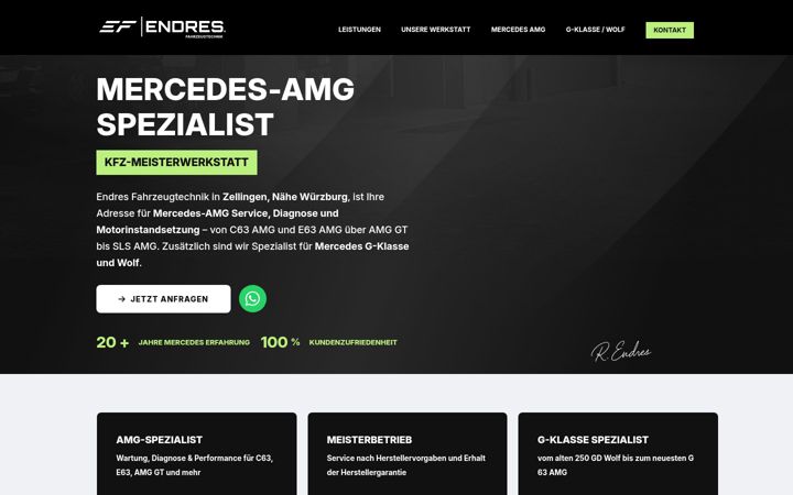 Screenshot of endres-fahrzeugtechnik.de
