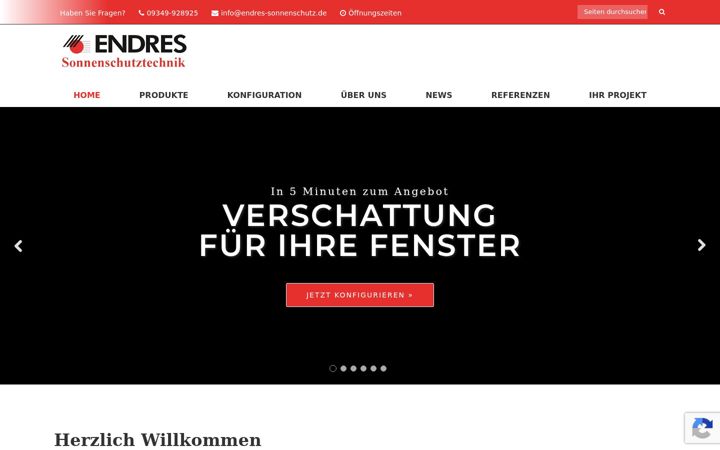 Captura de ecrã de endres-sonnenschutz.de