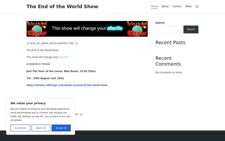 Screenshot of endshow.com