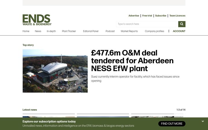 Screenshot ta' endswasteandbioenergy.com